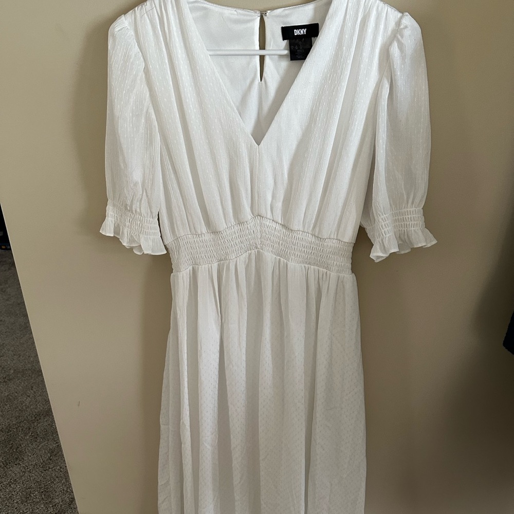 DKNY White Midi Dress Size 6